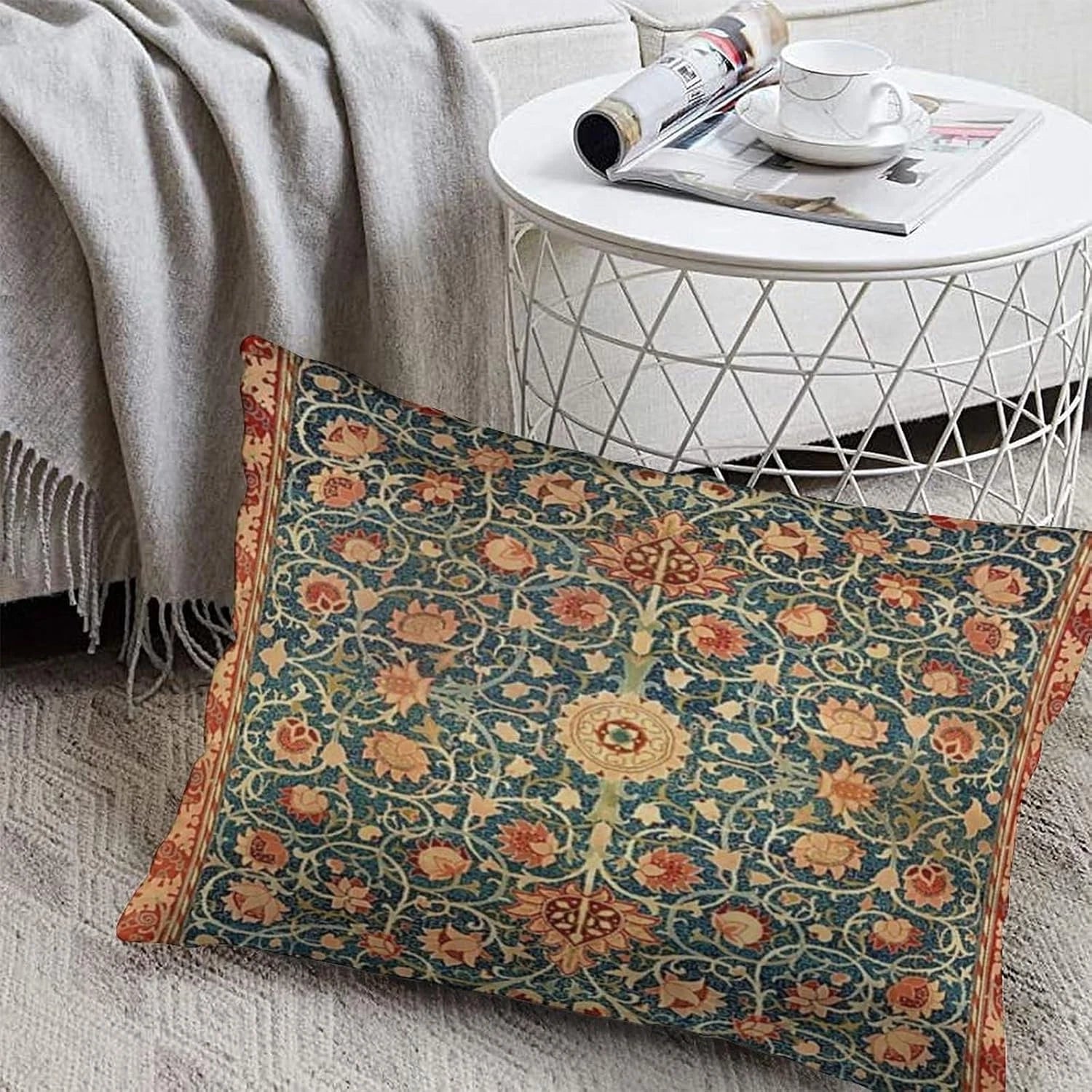 Holland Park William Morris Throw Pillow Covers 12X20 Inch Aesthetic Pillow Velv