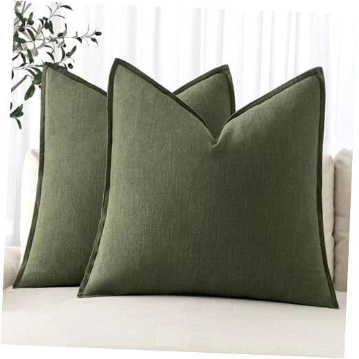 Decorative Pillow Covers 18x18 Inch 18" x 18" (Pack of 2) 2 Dark Olive Green
