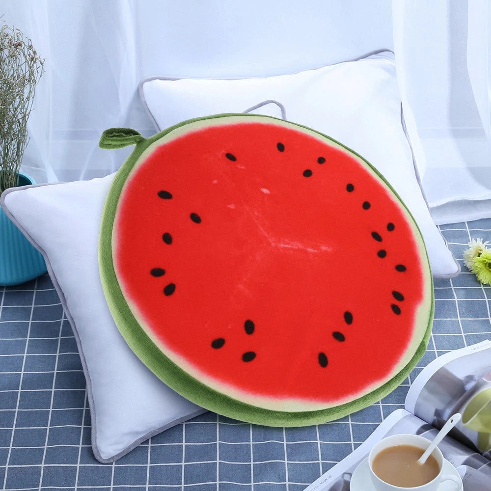 33 Cm Watermelon Seat Cushion Office Fruit Pads Round Orange Throw Pillow Cover