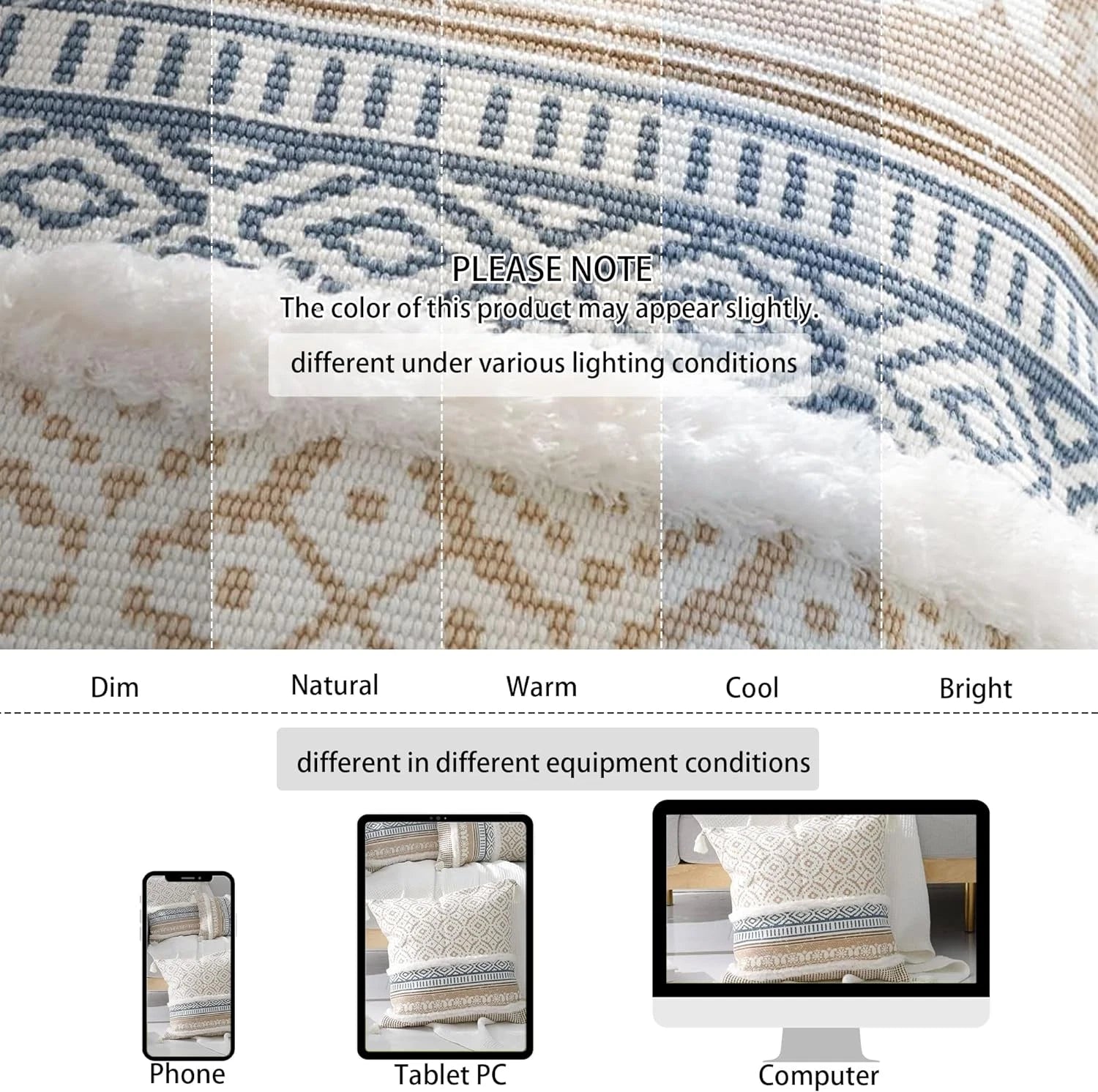 Boho Tufted Decorative Throw Pillow Covers for Couch Sofa - Modern Moroccan Pill