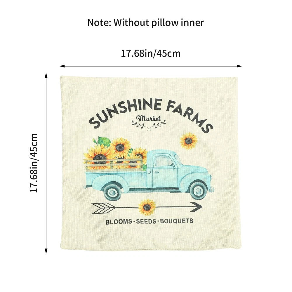 3 Pcs Throw Pillow Case Sunflower Cushion Pillows for Sofa Pillowcase
