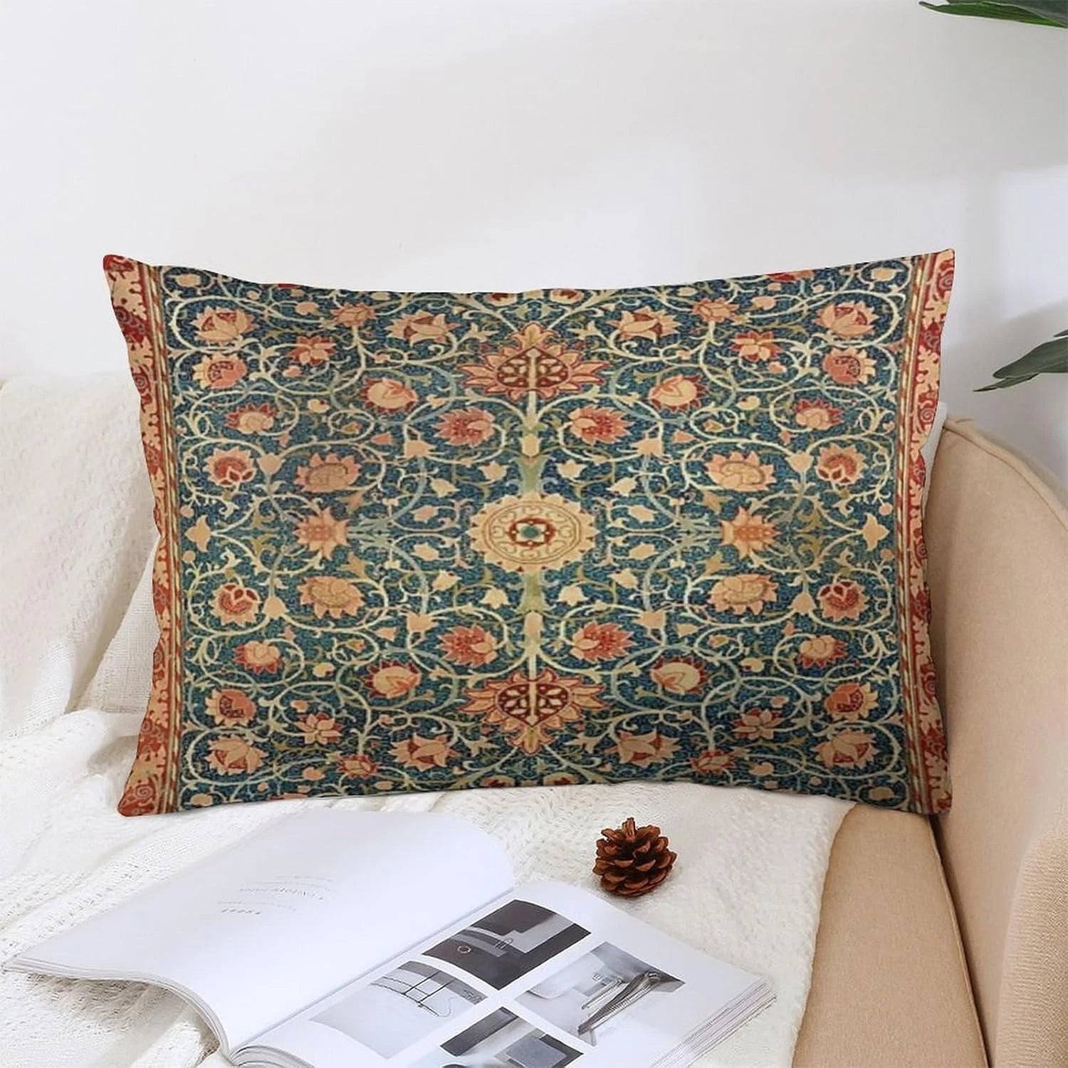 Holland Park William Morris Throw Pillow Covers 12X20 Inch Aesthetic Pillow Velv