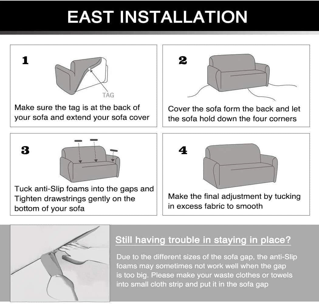 Elegant Printed Love Seat Cover with Free Pillowcase - Snug Fit for 2 Seater