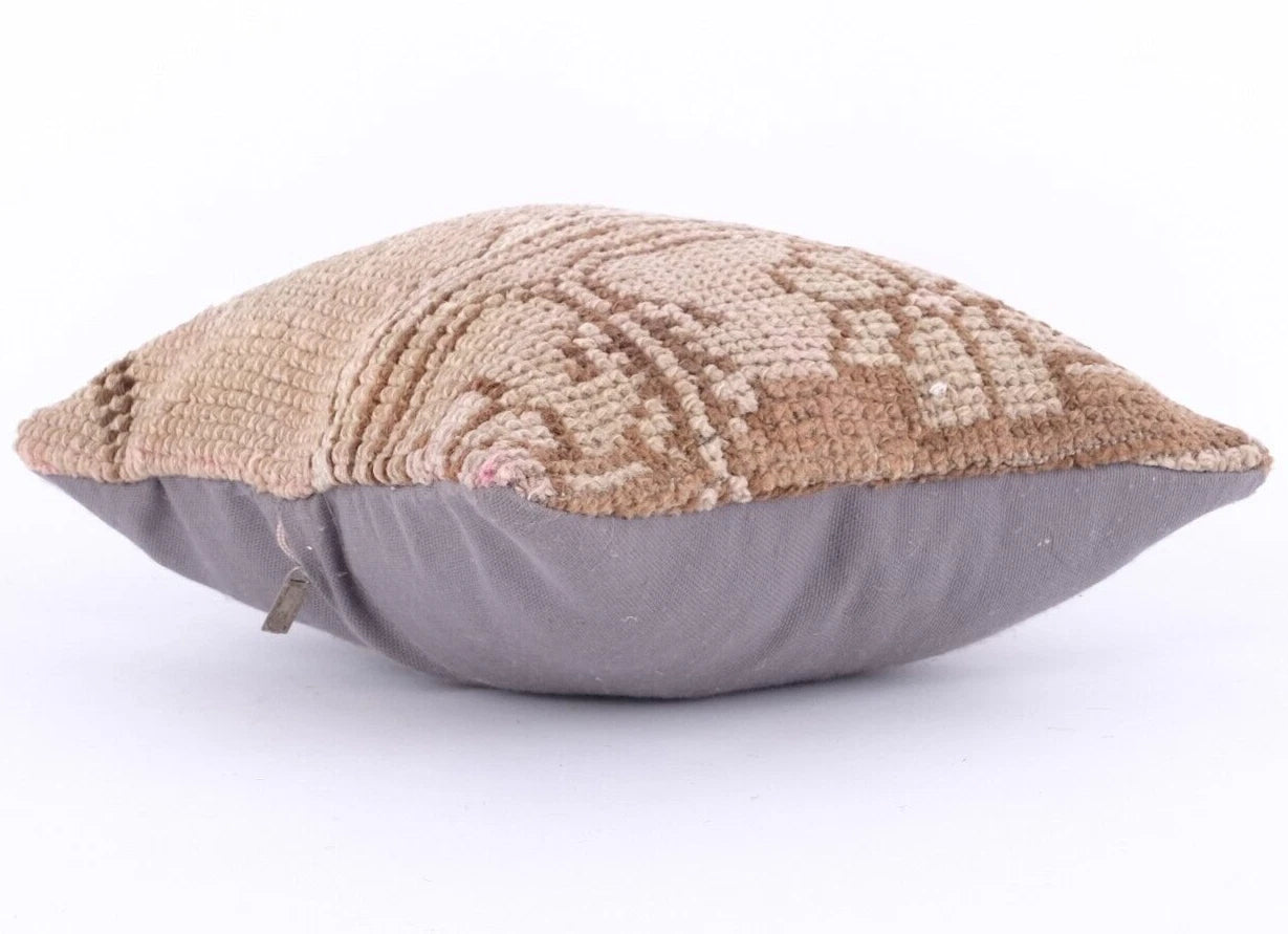 Handmade Kilim Wool Jute Cushion Cover 12x12 Hand-woven Pillowscase