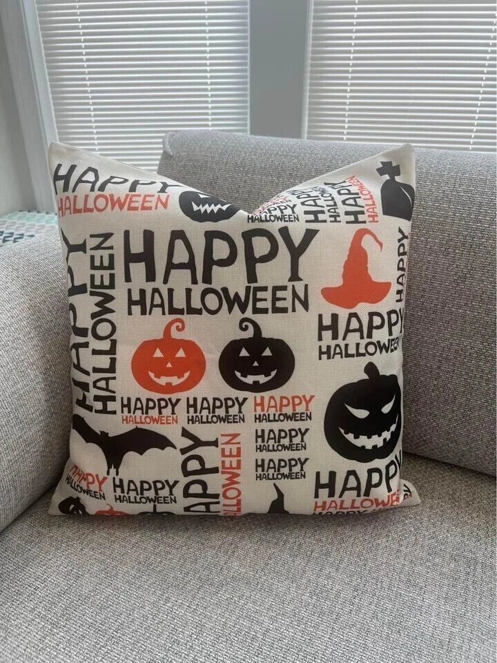 Halloween Pillow Covers 18x18 Inch Set of 4 Fall Throw Pillowcases Double Sided