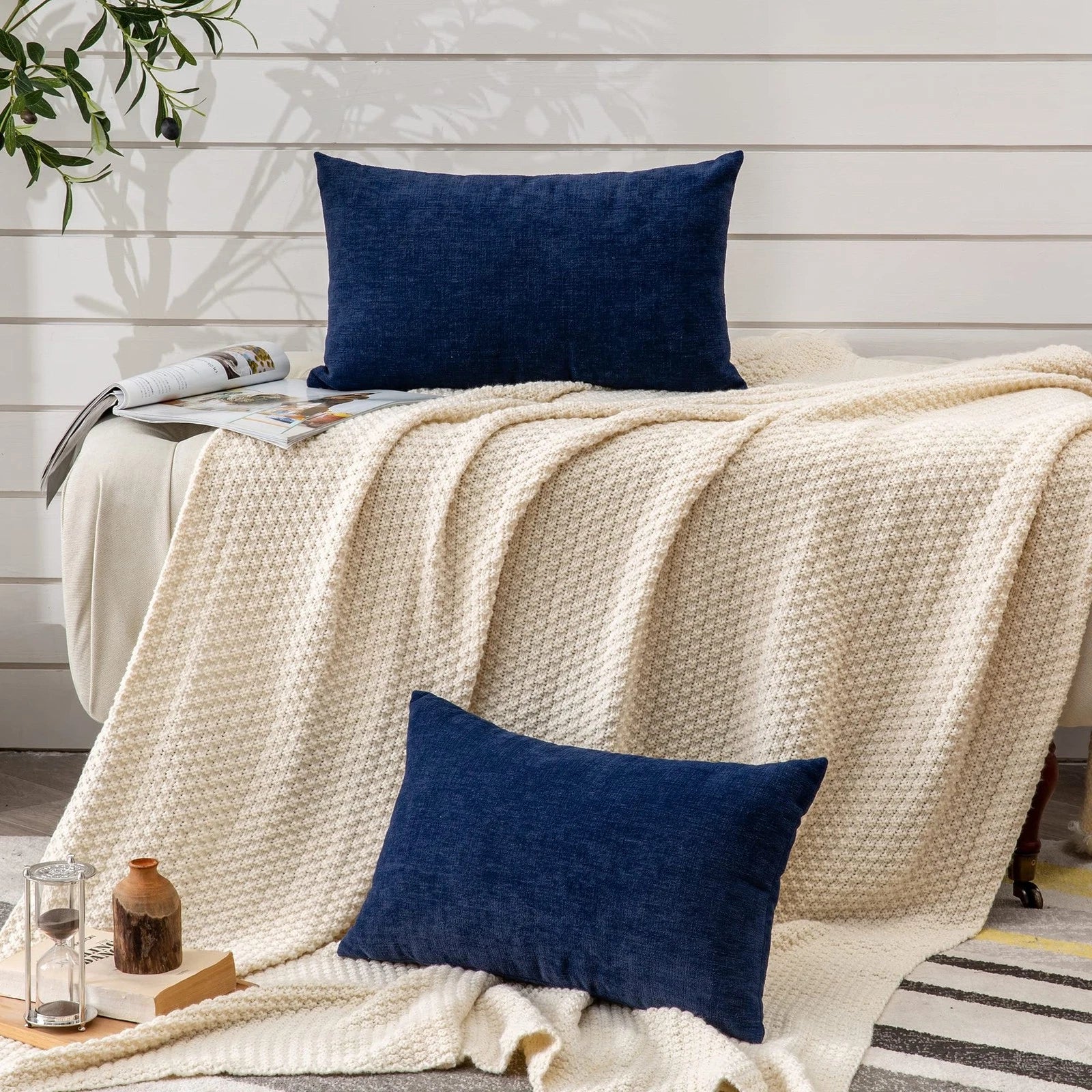 GAWAMAY Lumbar Support Pillow Decorative Rectangle Throw Pillow Covers 12"x20...