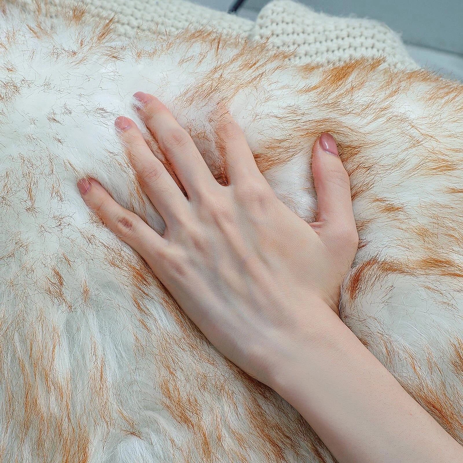 Excluding Insert Faux Fur Sheepskin Pillow Cover White Shag Fuzzy 20x20 Inch ...