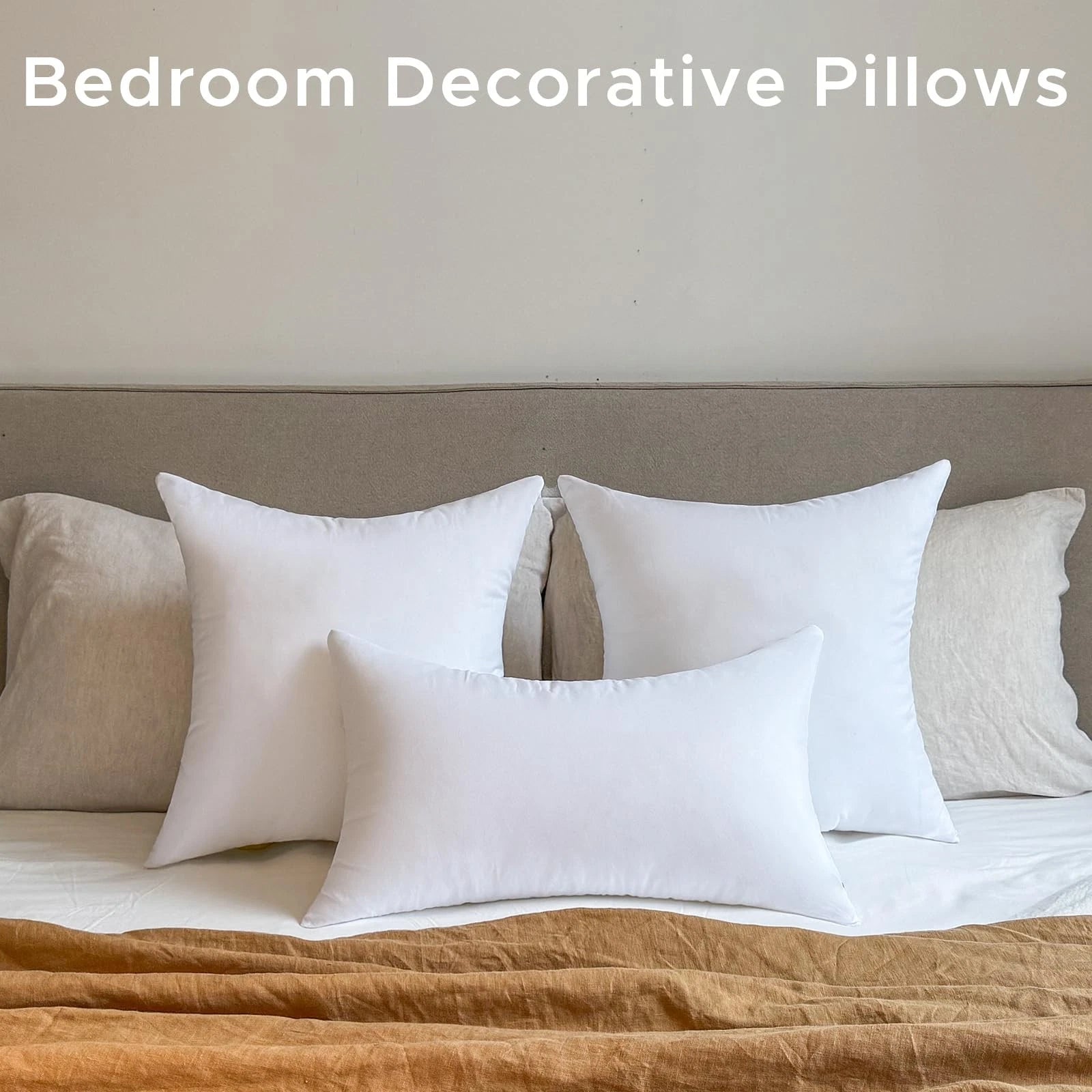 20 x 20 Outdoor Pillow Inserts Set of 4 Square Throw Pillow Inserts Waterproo...