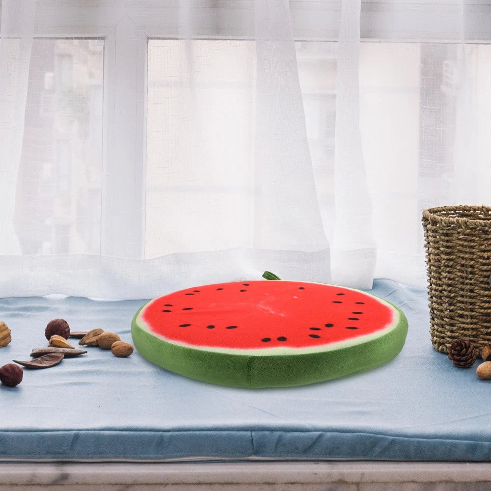 33 Cm Watermelon Seat Cushion Office Fruit Pads Round Orange Throw Pillow Cover