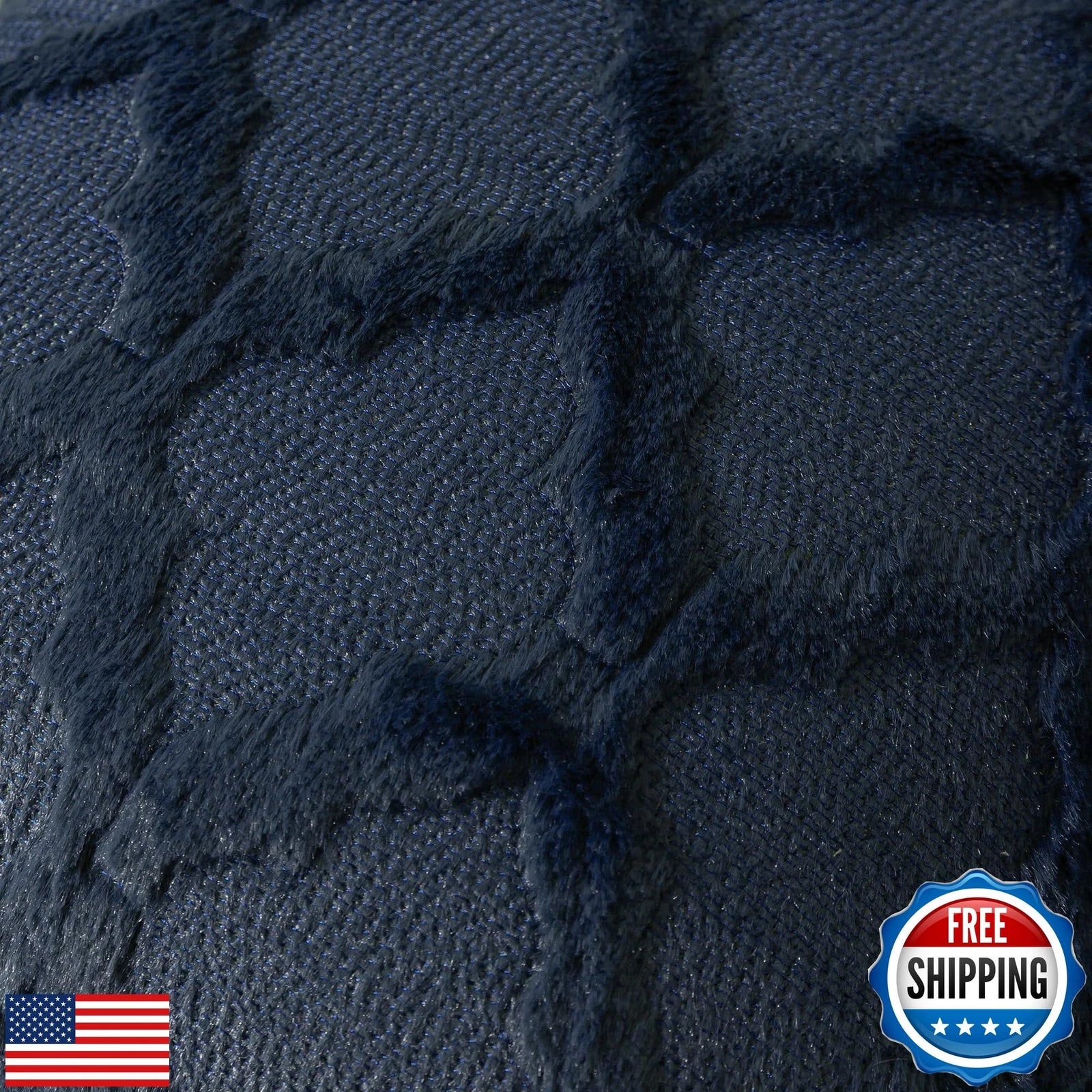 Cozoomy Set of 2 Navy Blue Morrocan Decorative Pillow Covers 16x16 Inch Fluff