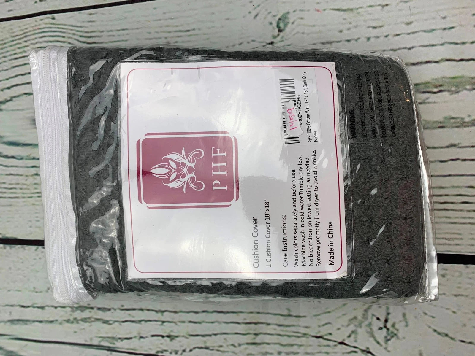 Cotton Waffle Weave Throw Pillow Cover 18 x 18in No Insert 2 Pack Square