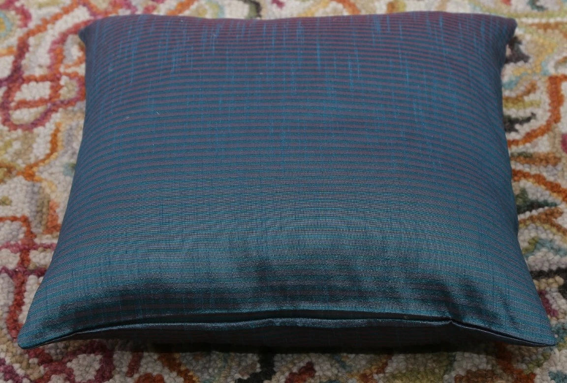 Ethnic 16 " Striped Indian Dupioni Brocade Silk Pillow/Cushion Cover Light Green