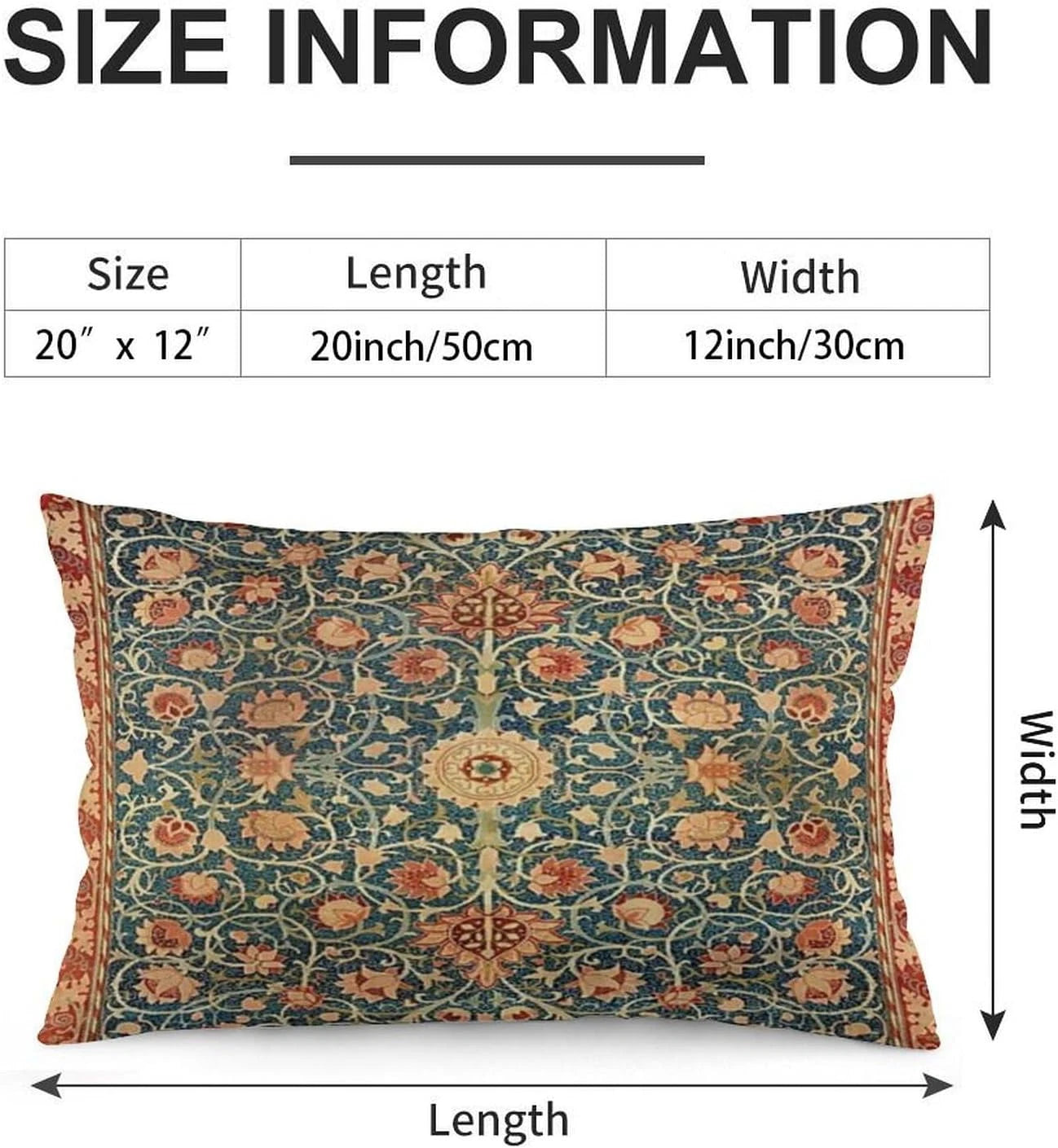 Holland Park William Morris Throw Pillow Covers 12X20 Inch Aesthetic Pillow Velv