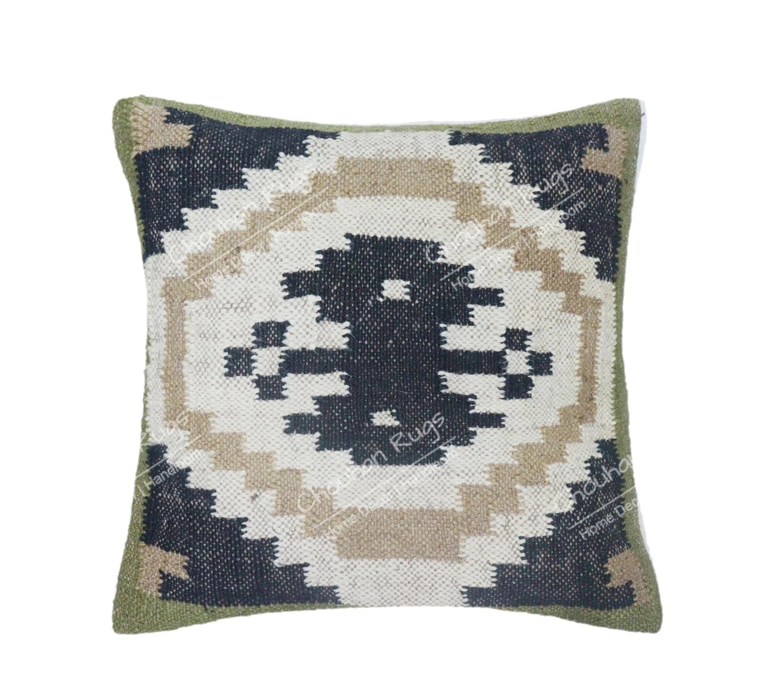 2 Set Boho Décor 18"x18" Kilim Cushion Cover Turkish Rug Pillow, Sofa Décor