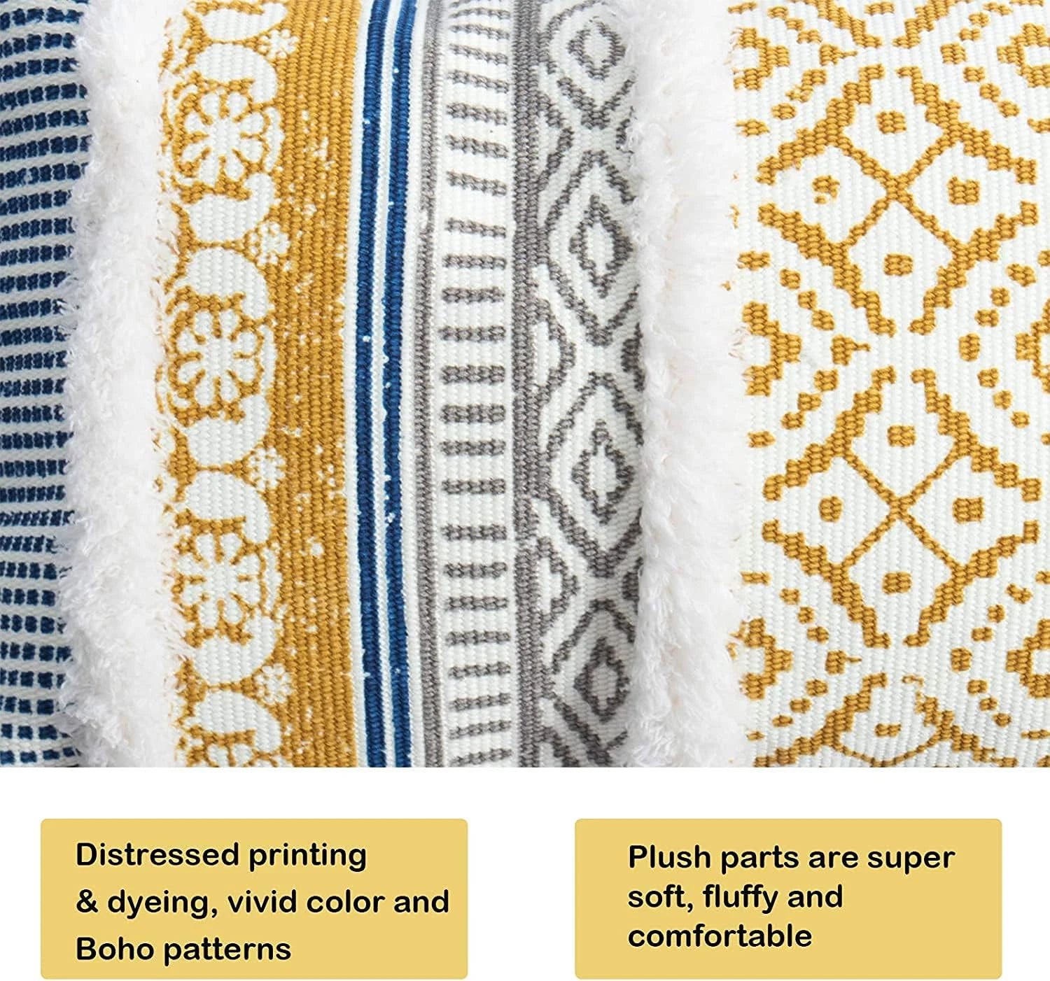 Boho Tufted Decorative Throw Pillow Covers for Couch Sofa - Modern Moroccan Pill