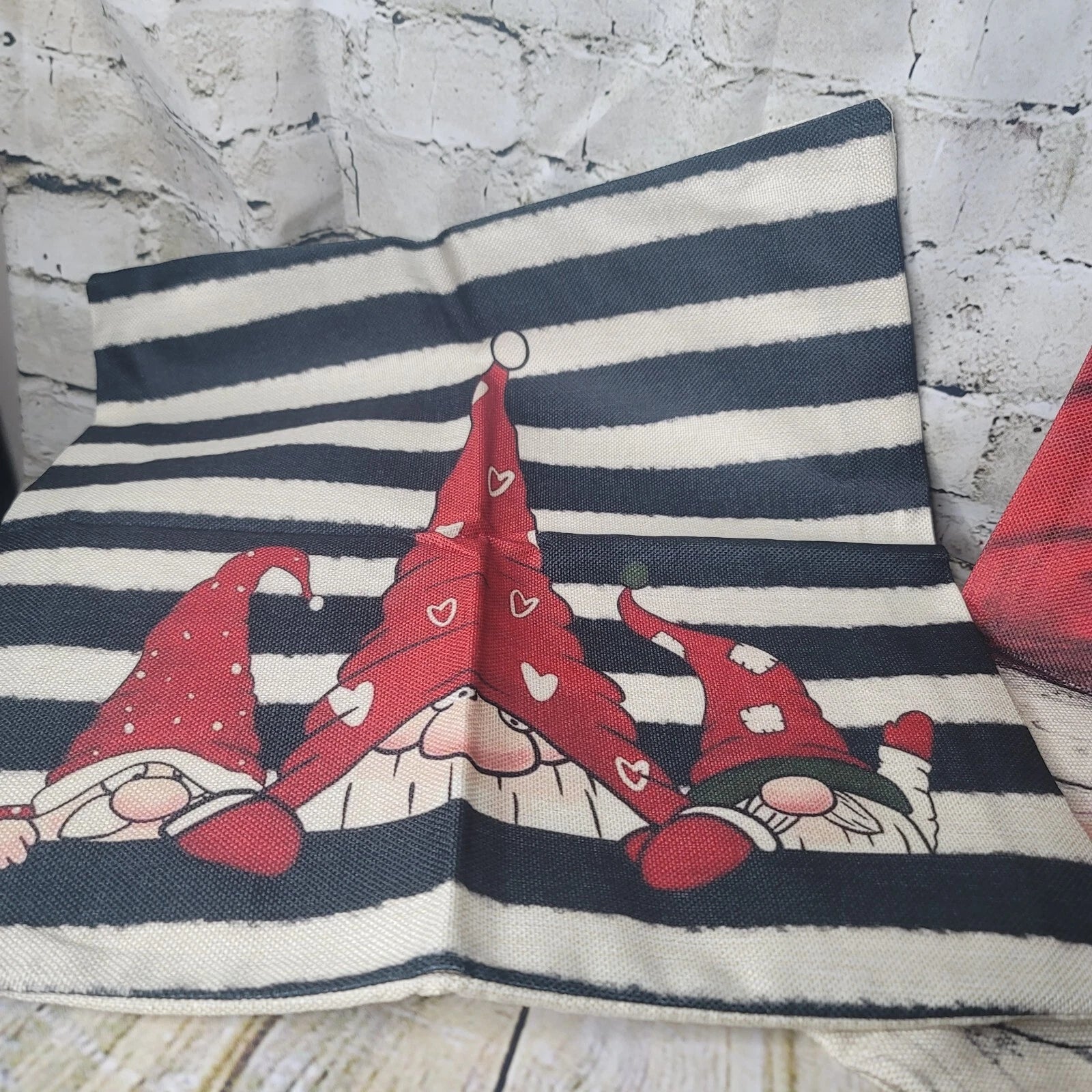 2 Santa Christmas Gnomes Cases Throw Pillow Cover Home Cushion Sofa