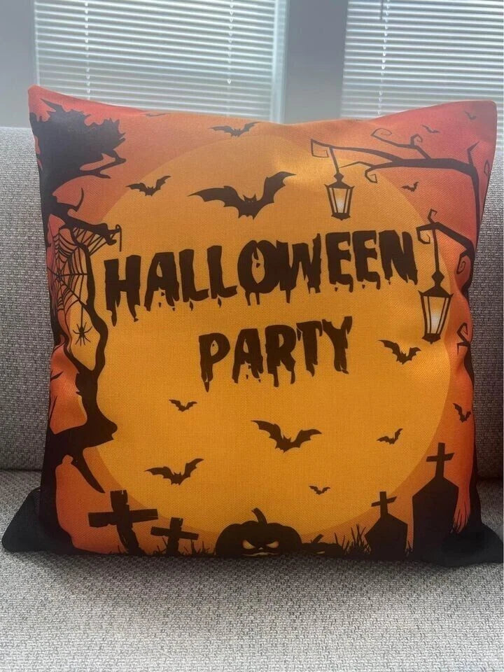 Halloween Pillow Covers 18x18 Inch Set of 4 Fall Throw Pillowcases Double Sided