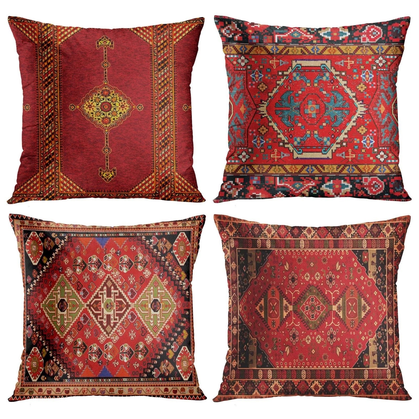 Britimes Throw Pillow Covers Geometric Kilim Moroccan Home Decor Set of 4 Ori...