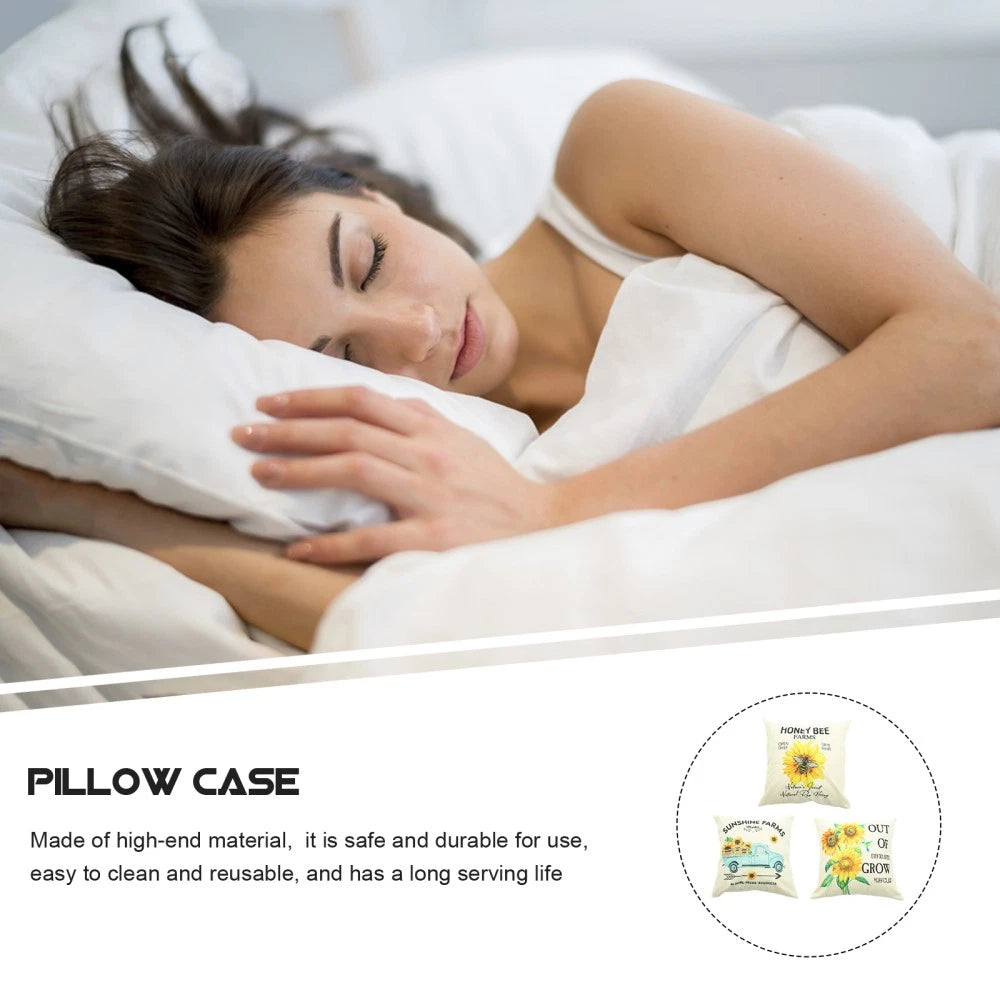 3 Pcs Throw Pillow Case Sunflower Cushion Pillows for Sofa Pillowcase