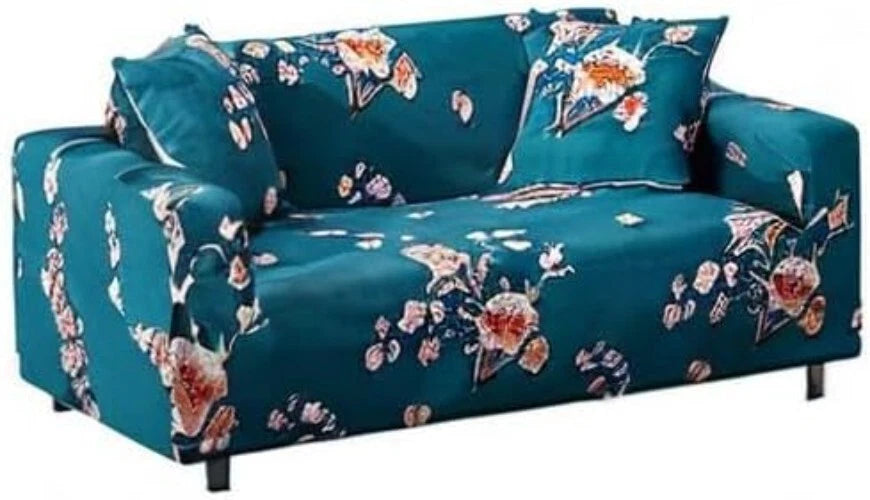 Elegant Printed Love Seat Cover with Free Pillowcase - Snug Fit for 2 Seater