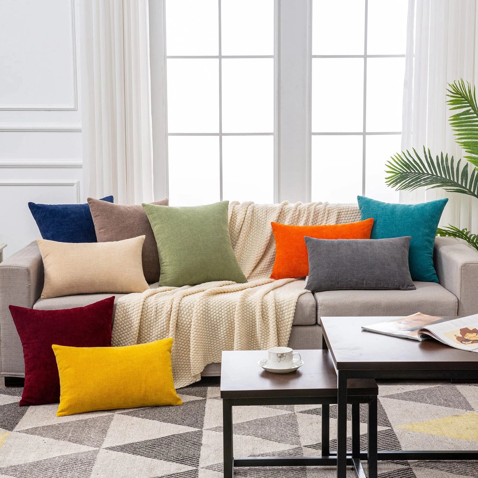 GAWAMAY Lumbar Support Pillow Decorative Rectangle Throw Pillow Covers 12"x20...