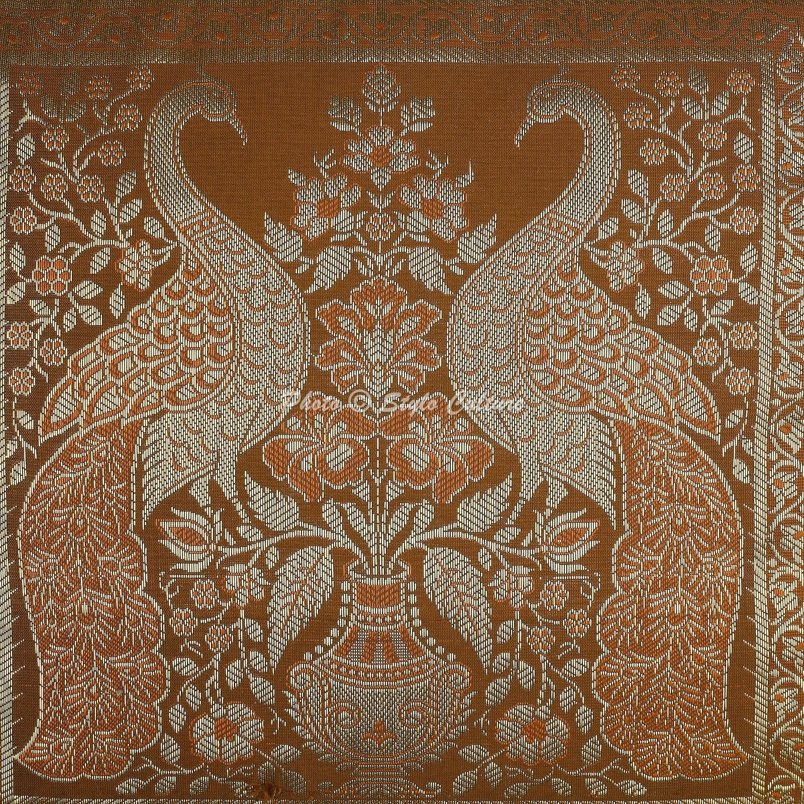 Art Decor Floor Cushion Brocade Jacquard Peacock Hippie Gypsy Pillow Meditation
