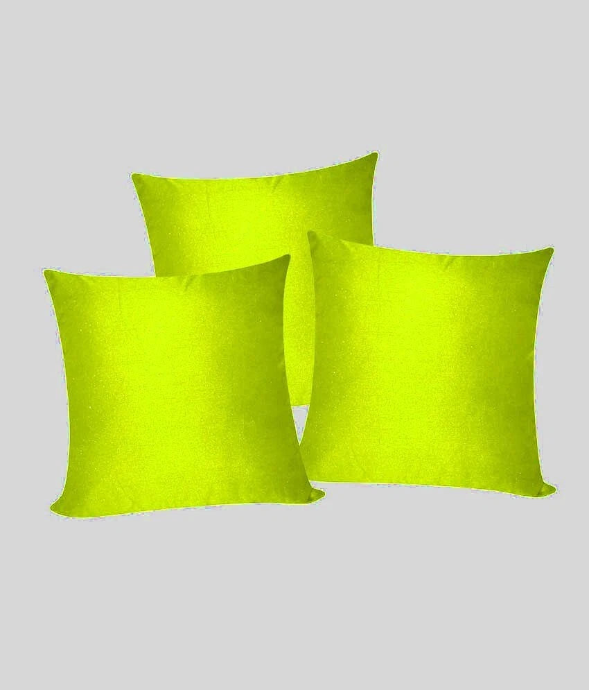 3 x Plain Satin 14x14 Lemon Cushion Cover / Pillow Cases /Sofa Décor