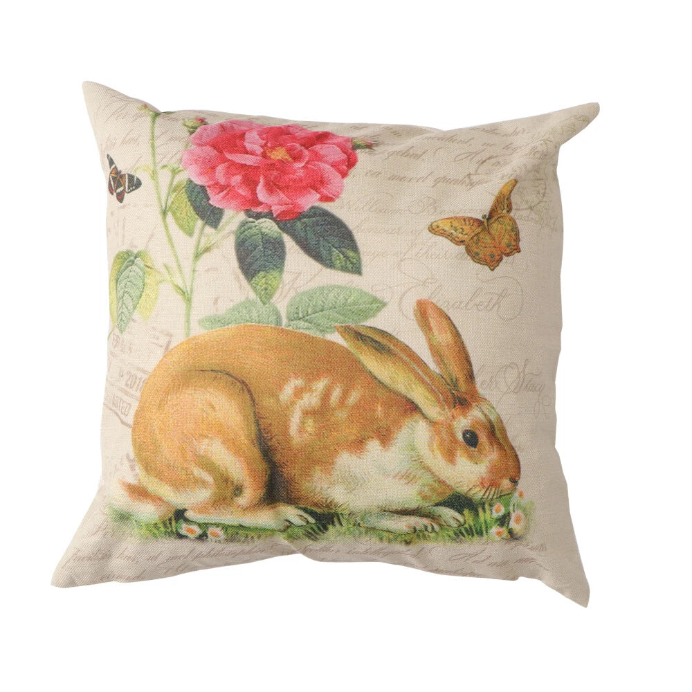 Easter Throw Pillow Cover Cushion Cover Floral Printing Pillow Case