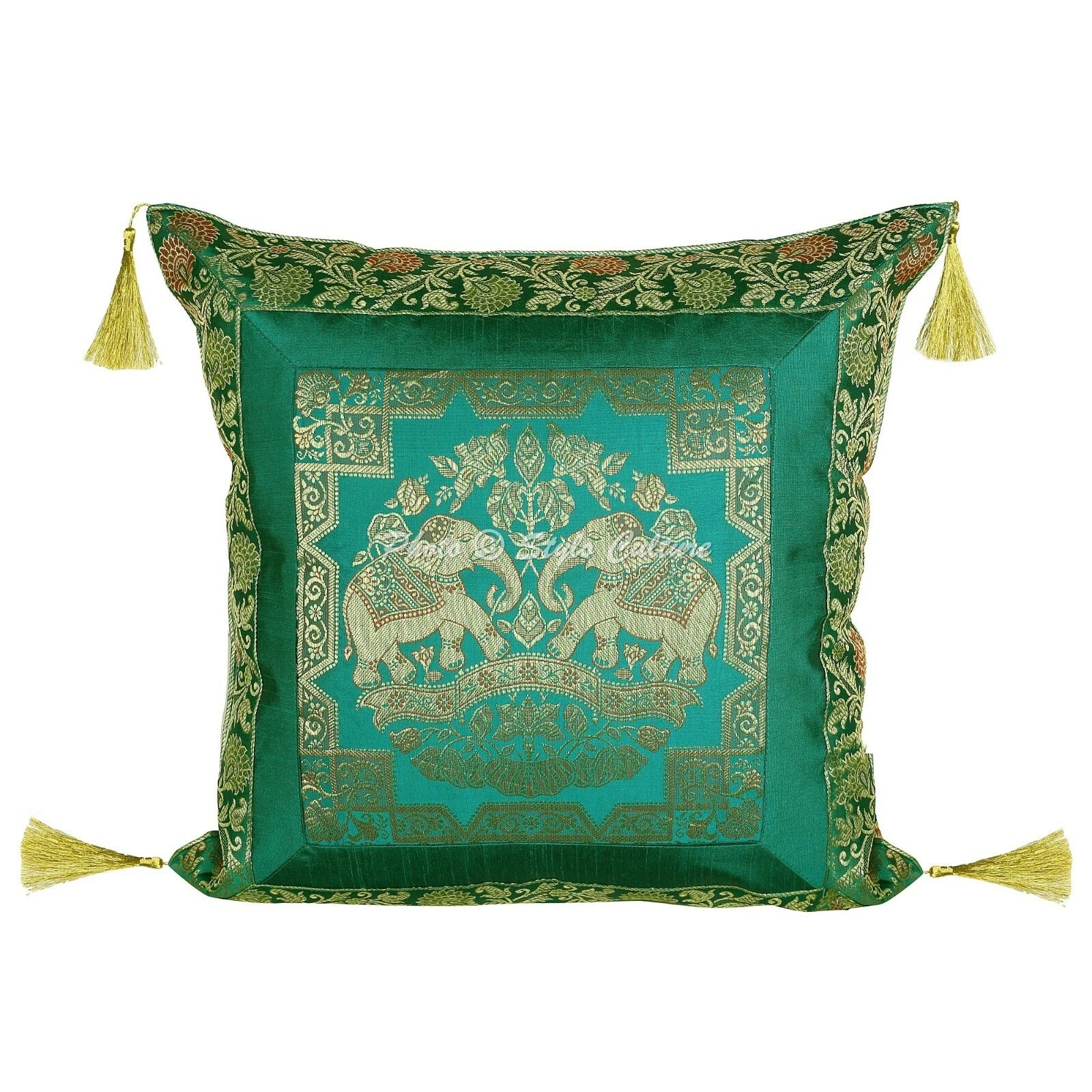 Decor Floor Cushion Brocade Jacquard Boho Elephant Hippie Gypsy Pillow
