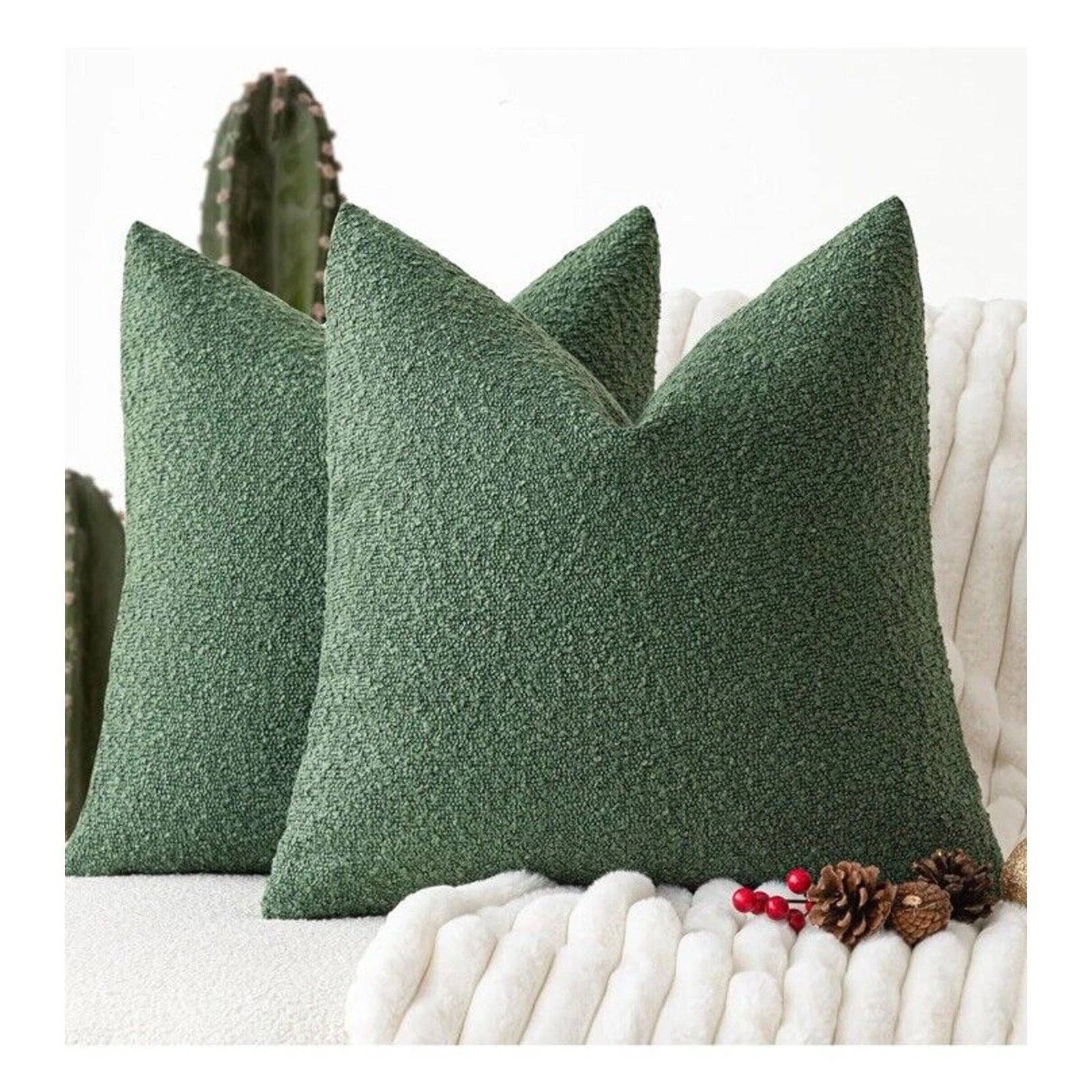 Foindtower 2 Pack 18x18 Pillow Cover Hunter Green