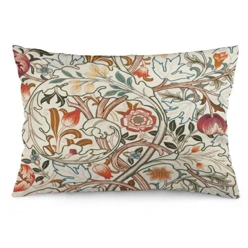 Flower Red William Morris Throw Pillow Covers 12x20 Inch 12"x20" Color 3