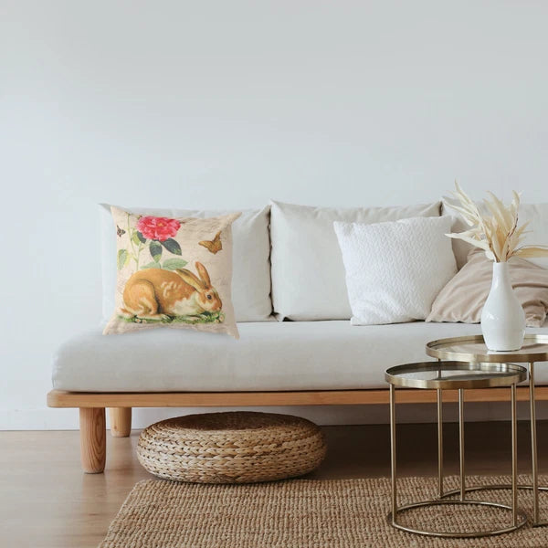 Easter Throw Pillow Cover Cushion Cover Floral Printing Pillow Case