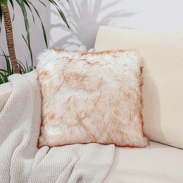 Excluding Insert Faux Fur Sheepskin Pillow Cover White Shag Fuzzy 20x20 Inch ...