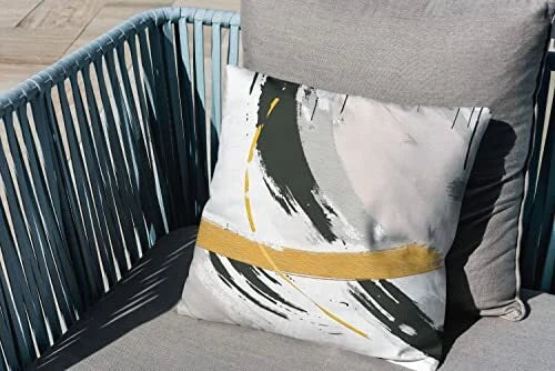 Black Gold Throw Pillow Covers 20 x20 inch 20" x 20" (Pack of 2) Gray Gold