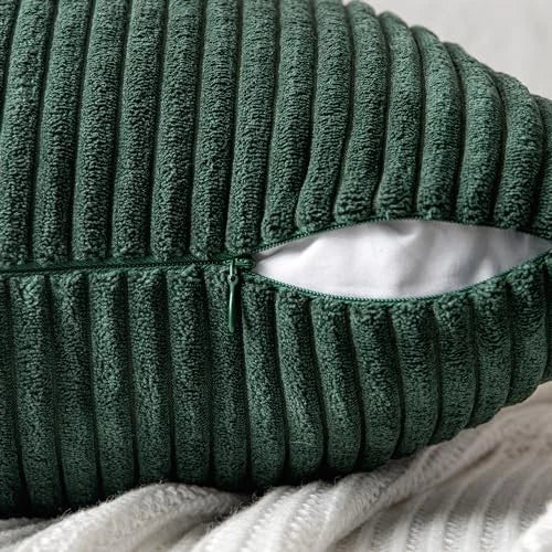 Corduroy Pillow Covers Pack of 2 Boho 20" x 20" (Pack of 2) Army Green
