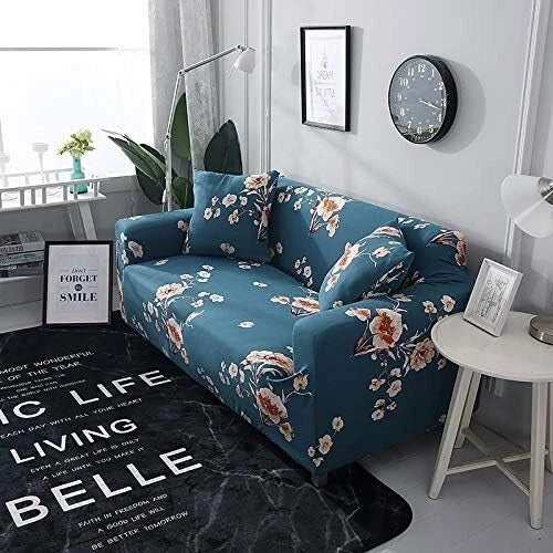 Elegant Printed Love Seat Cover with Free Pillowcase - Snug Fit for 2 Seater
