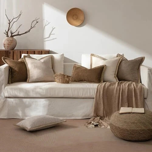 DecorativeThrow Pillow Covers 18x18 Pack of 2 18" x 18" (Pack of 2) Brown