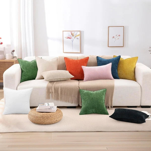 decorUhome Couch Throw Pillow 18" x (Pack of 2), Natural Beige