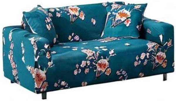 Elegant Printed Love Seat Cover with Free Pillowcase - Snug Fit for 2 Seater