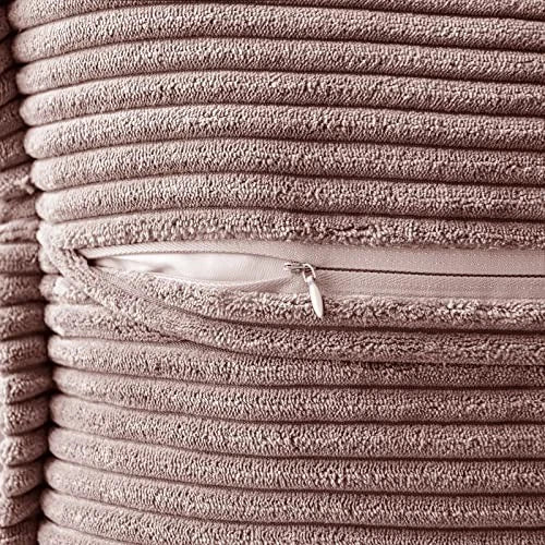Corduroy Pillow Covers 20x20 Inch with 20" x 20" (Pack of 2) Blush Pink