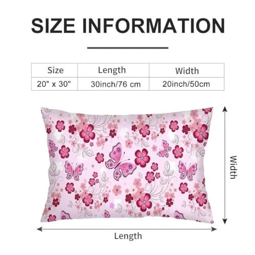 Butterfly Decorative Throw Pillow Cover Queen Size Set of 2 Flowers with