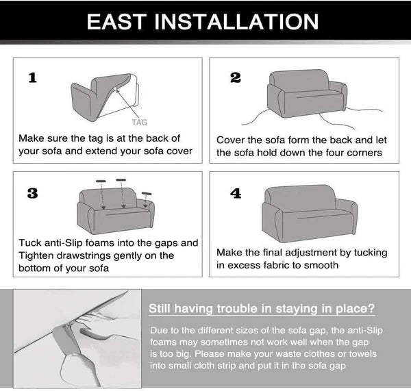 Elegant Printed Love Seat Cover with Free Pillowcase - Snug Fit for 2 Seater