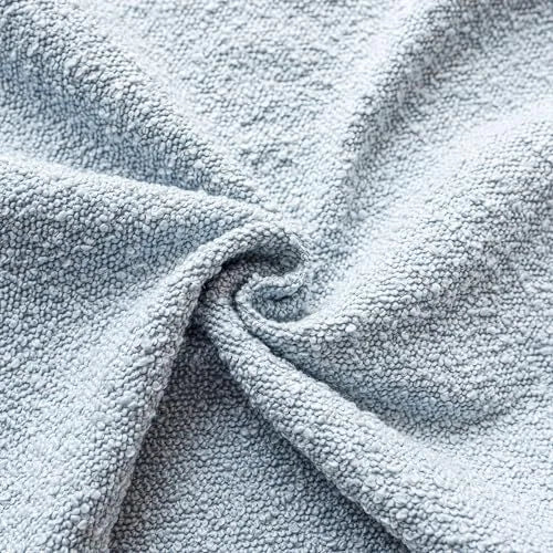 Modern Textured Boucle Throw Pillow Covers Accent Solid 18" x 18" Sky