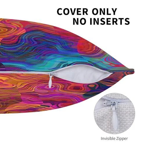 Colorful Abstract Pillow Covers 18 x 18 Set 18" x 18" (Pack of 2) Chaotic Waves