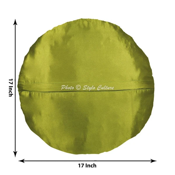 Green Cushion Cover Brocade Jacquard Gypsy Elephant Tribal Hippie Pillow