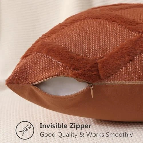 Fall Throw Pillow Covers 12x20 Inch Set of 2, Soft 20" x 12" (Pack of 2) Rust