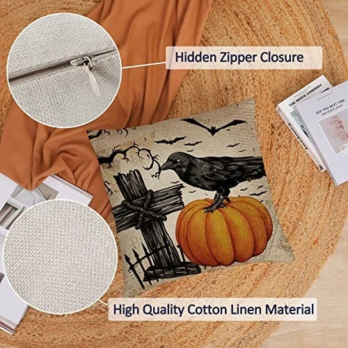 Halloween Pillow Covers 18x18 Set of 4 18" x 18" (Pack of 4) A-halloween 16