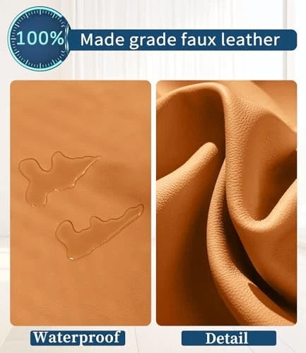 Faux Leather Pillow Covers 20x20, Outdoor 20" x 20" (Pack of 1) Burnt Orange