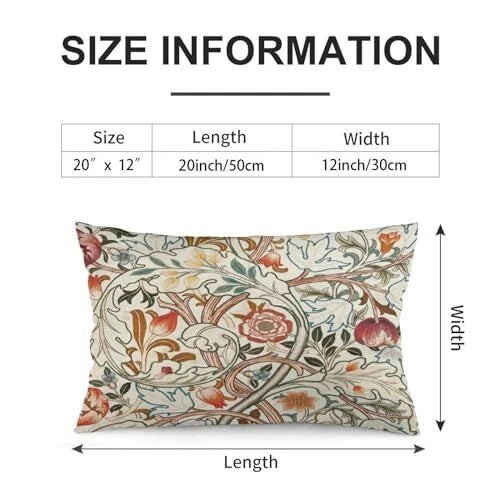 Flower Red William Morris Throw Pillow Covers 12x20 Inch 12"x20" Color 3