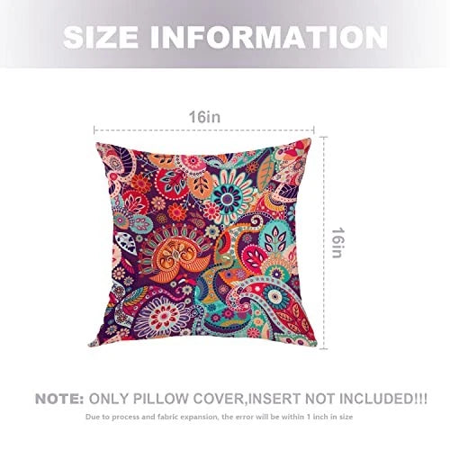 Bright Paisley Decorative Pillow 16" x 16" (Pack of 2) Ethnic Paisley 1 Multi a